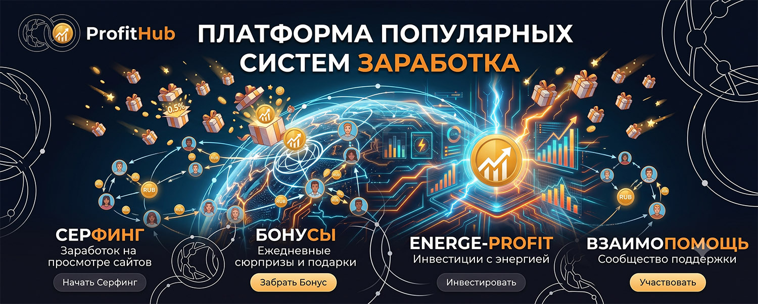 Инфографика ProfitHub - Платформа популярных систем заработка